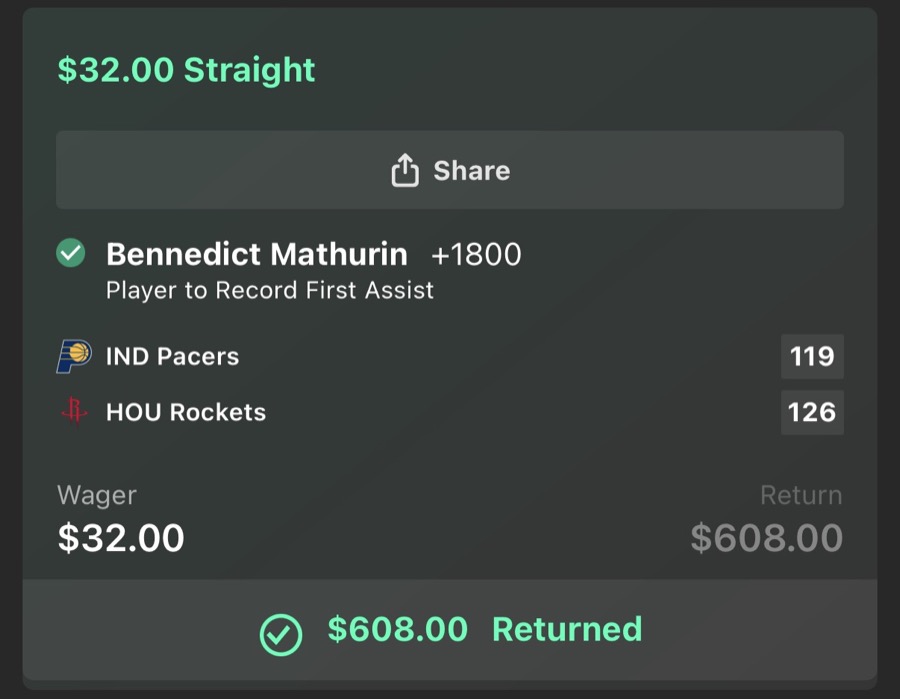 Hall of Fame betting receipt