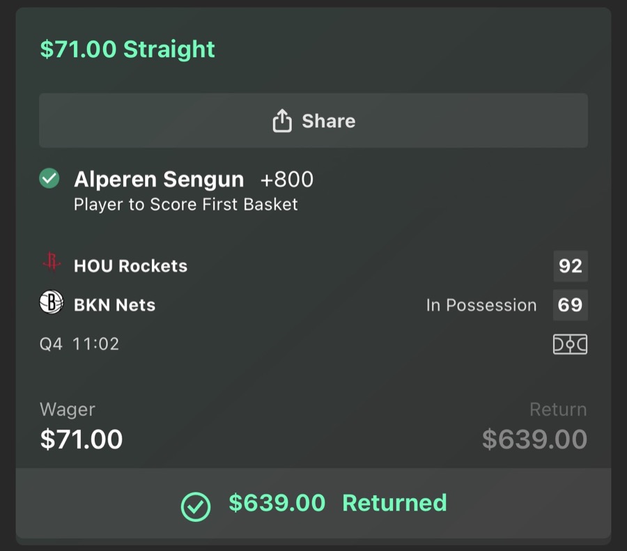 Hall of Fame betting receipt