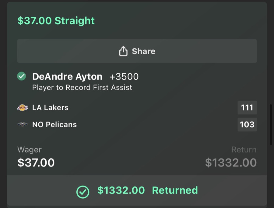 Hall of Fame betting receipt