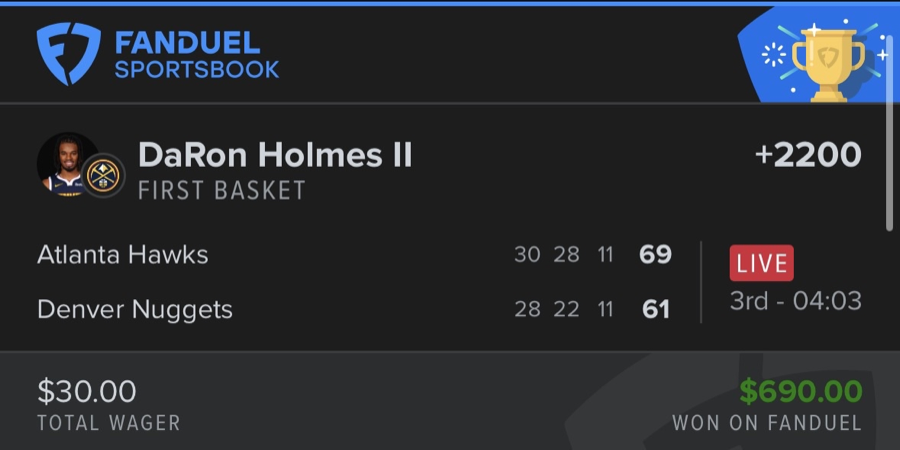 Hall of Fame betting receipt