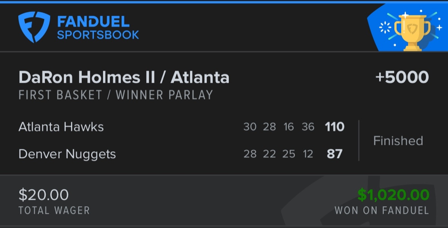 Hall of Fame betting receipt