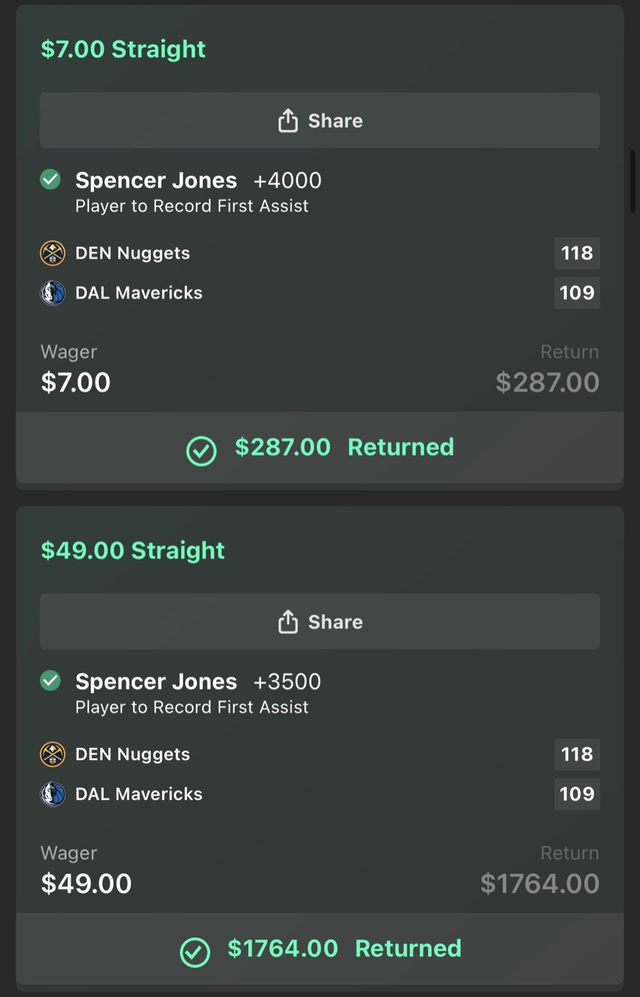 Hall of Fame betting receipt