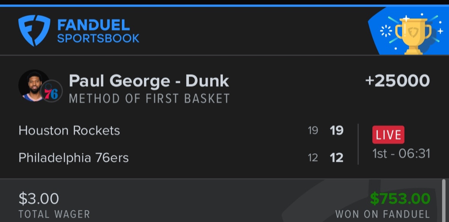 Hall of Fame betting receipt