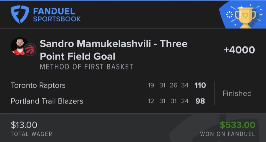 Hall of Fame betting receipt