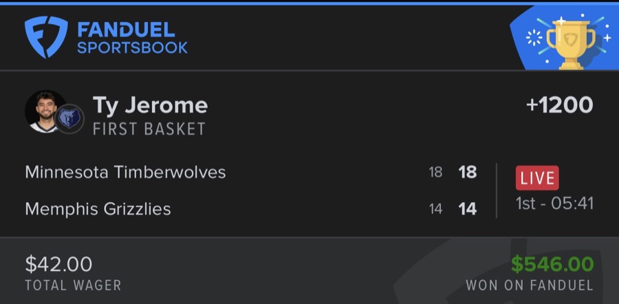 Hall of Fame betting receipt