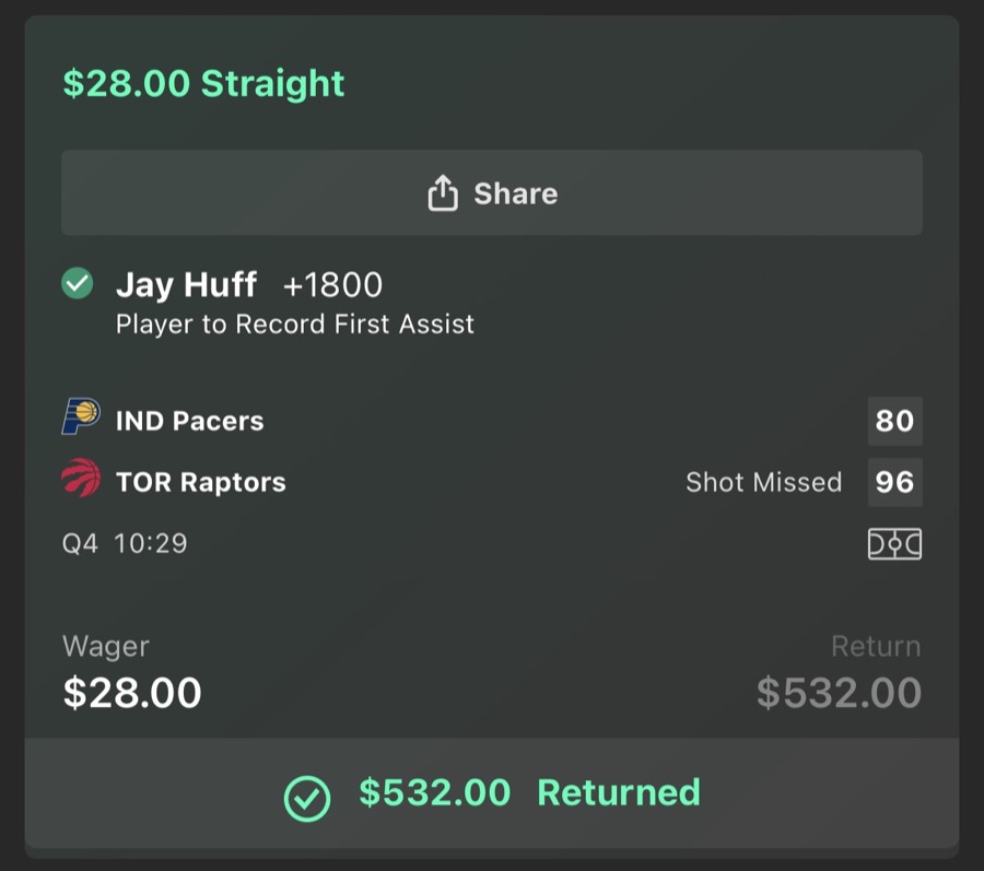 Hall of Fame betting receipt