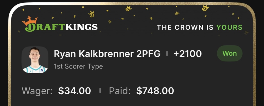 Hall of Fame betting receipt