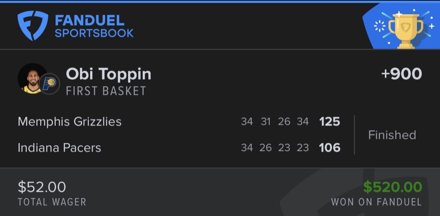 Hall of Fame betting receipt