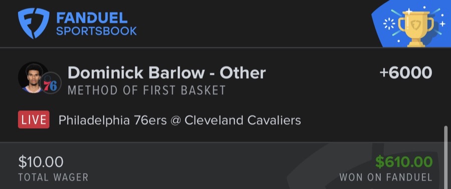 Hall of Fame betting receipt