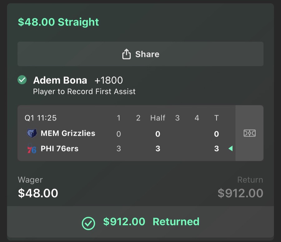 Hall of Fame betting receipt