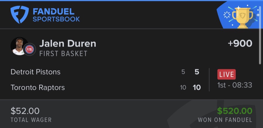 Hall of Fame betting receipt