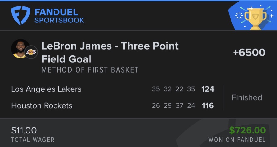 Hall of Fame betting receipt