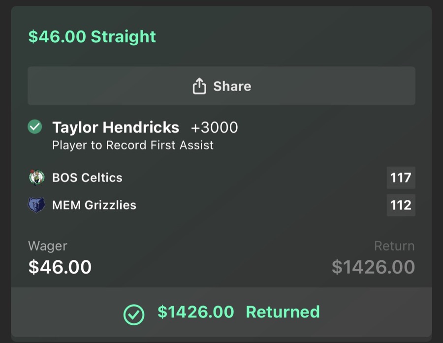 Hall of Fame betting receipt