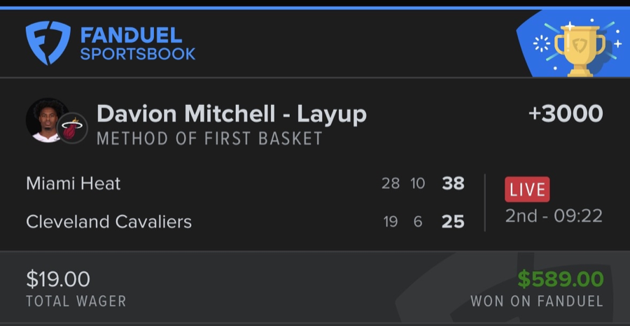 Hall of Fame betting receipt