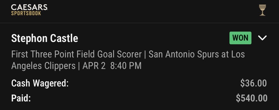 Hall of Fame betting receipt