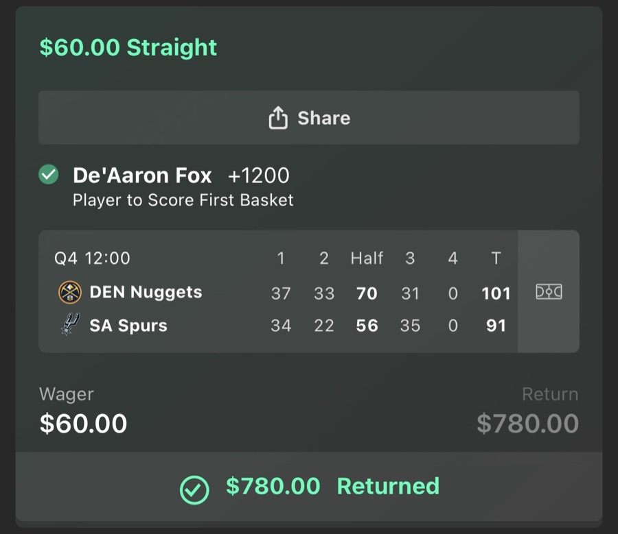 Hall of Fame betting receipt