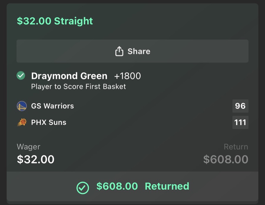 Hall of Fame betting receipt