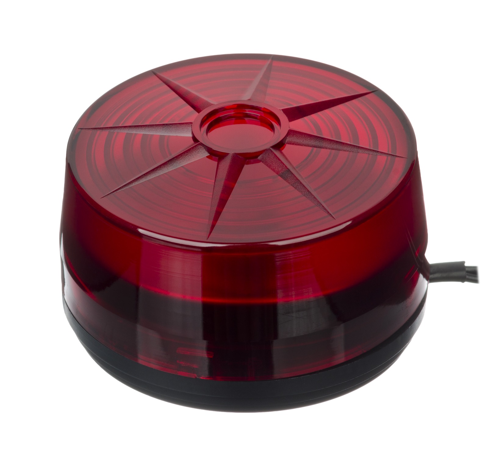 A red light on a black background